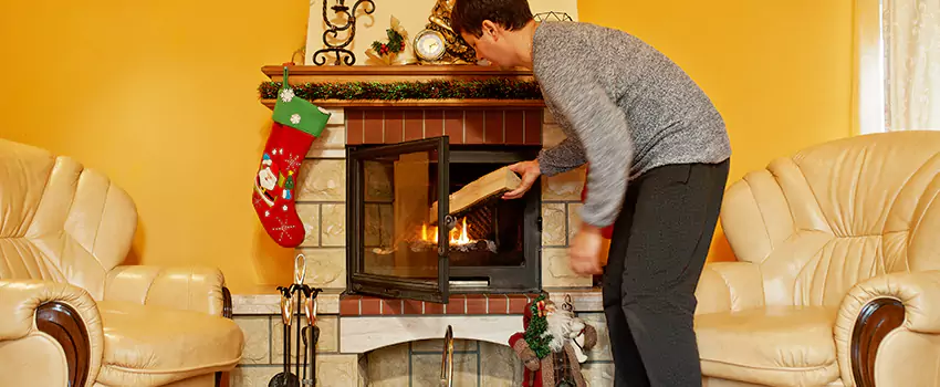 Rusted Metal Fireplace Restoration in Saco, Maine
